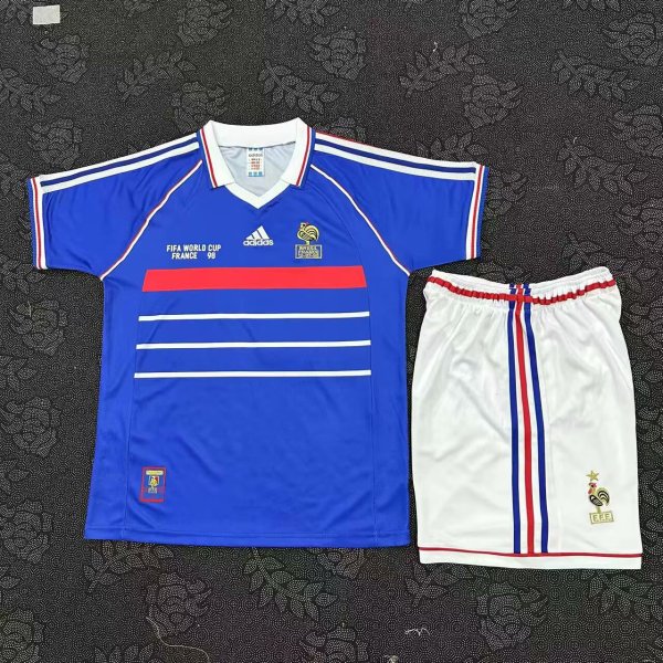 Retro France  Kits Suit  Home 1:1 Quality Soccer Jersey 1998