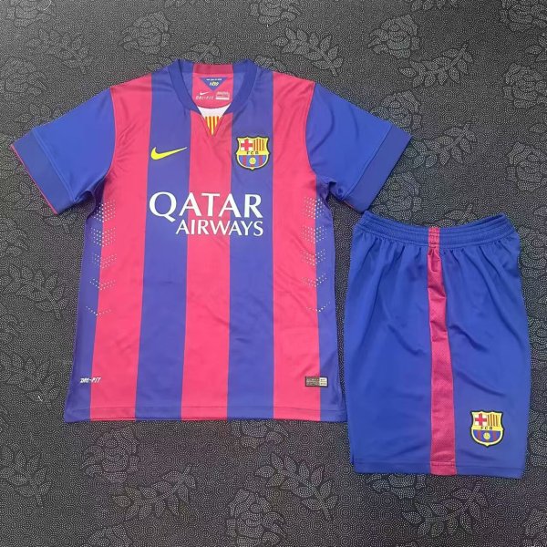 Retro Barcelona Home  Kits Suit  1:1 Quality Soccer Jersey 2014-2015