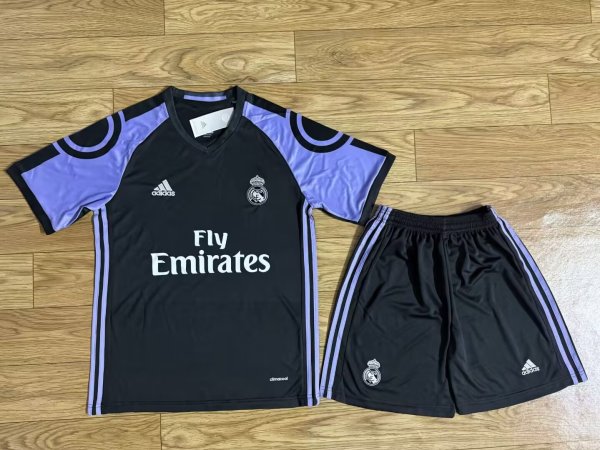 Retro Real Madrid Away Black  kits suit  1:1   2016-2017