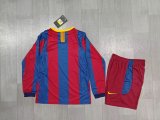 Retro Barcelona Home Long  kids  1:1 Quality Soccer Jersey  2010-2011