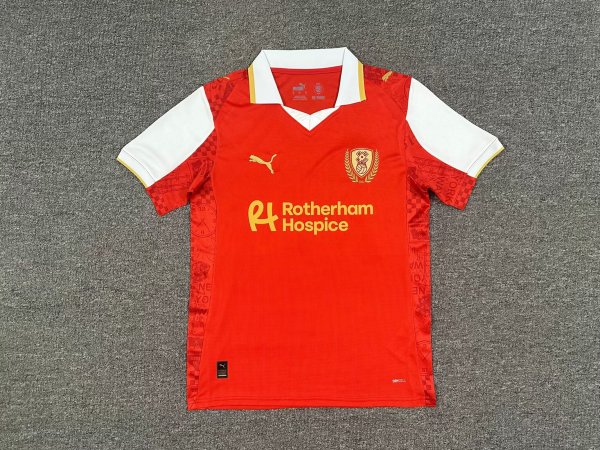 Rotherham United Home Fans  1:1 Quality Soccer Jersey  25-26