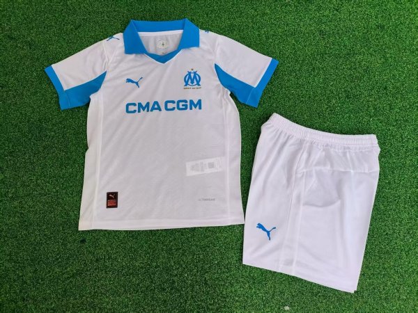 Marseille  Home  Kids  Player 1:1 Quality Soccer Jersey  25-26
