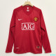 Retro Manchester United Home Long Sleeve 1:1 Quality Soccer Jersey   2007-2008