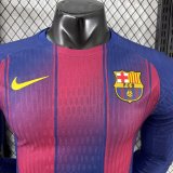 Barcelona Home Long Sleeve Player  1:1 Quality Soccer Jersey  （可配广告 ）25-26