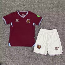 West Ham Home kids  1:1 Quality Soccer Jersey  25-26