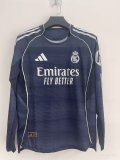 Real Madrid  away fans long   1:1 Quality Soccer Jersey  25-26