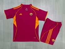 Roma  Home   Kids 1:1 Quality Soccer Jersey   25-26