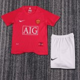 Retro Manchester United Home   kids 1:1 Quality Soccer Jersey   2007-2008