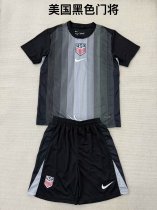 Usa Black Goalkeeper Fans  (Kids and Man)  1:1 Quality Soccer Jersey  25-26