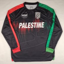 Palestine  Black  Long sleeves Fans 1:1 Quality Soccer Jersey 25-26