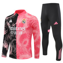 Real Madrid Training  Tracksuit Pink Black  (Kids And Man )  1:1  25-26