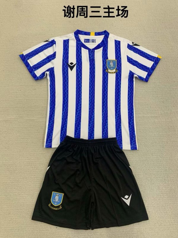 Sheffield wednesday  home  kids  1:1 Quality Soccer Jersey   25-26