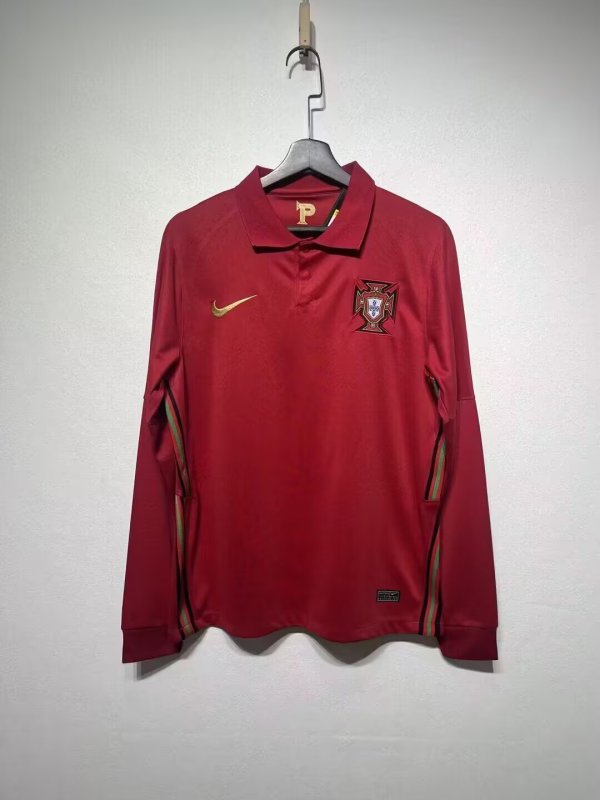 Portugal Home Fans Long  1:1 Quality Soccer Jersey   2020  2021