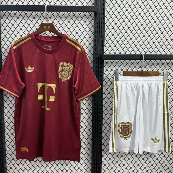 Bayern Munich 125 Year With Pants Sets Fans  1:1 Quality Soccer Jersey   25-26