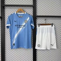 Manchester City Home With Pants Sets  fans 1:1 Quality Soccer Jersey   25-26