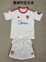 Sevilla  Home  kids  1:1 Quality Soccer Jersey  25-26