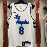Los Angeles Lakers  Retro Kobe #8 BRYANT   White Latin singer co-branded  NBA Jersey