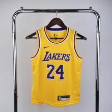 Los Angeles Lakers kids  Kobe  #24 BRYANT  Yollow NBA Jerseys