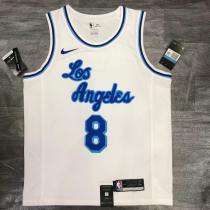 Los Angeles Lakers  Retro Kobe #8 BRYANT   White Latin singer co-branded  NBA Jersey