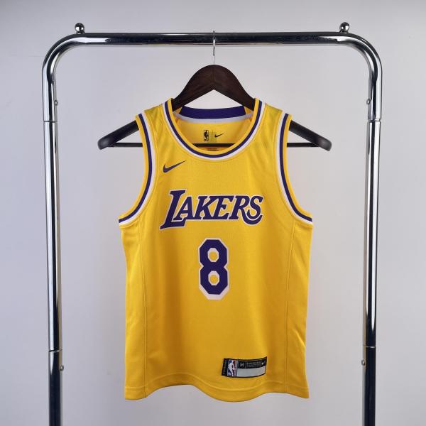 Los Angeles Lakers kids  Kobe  #8 BRYANT  Yollow NBA Jerseys