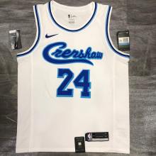 Los Angeles Lakers Kobe #24 BRYANT  White Retro  Latin NBA Jersey