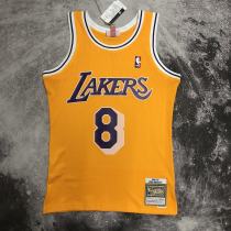 Los Angeles Lakers Kobe #8 BRYANT Yollow round neck NBA Jersey 1997