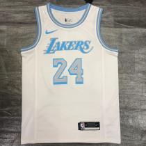 Los Angeles Lakers  Kobe #24 BRYANT  Retro White NBA Jerseys 2021