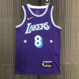 Los Angeles Lakers 75 Year Kobe #8 BRYANT Purple City Edition NBA Jerseys 2022