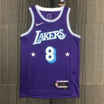 Los Angeles Lakers 75 Year Kobe #8 BRYANT Purple City Edition NBA Jerseys 2022