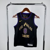 Los Angeles Lakers kids City Edition Kobe #8 BRYANT  Black  1:1 Quality NBA  Season Jerseys  2026
