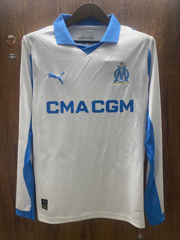 Marseille  Home Fans Long 1:1 Quality Soccer Jersey  25-26