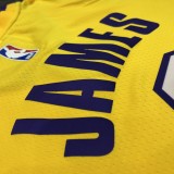 Los Angeles Lakers yellow 6 James with star  NBA Jerseys
