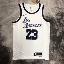 Los Angeles Lakers  White City Edition 23 James  round neck  NBA Jerseys 2023