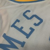 Los Angeles Lakers  White 23 James  round neck  Retro  NBA Jerseys 2023