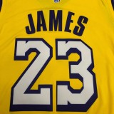 Los Angeles Lakers yellow V-Neck  23 JAMES NBA Jerseys