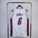 Miami Heat White City Edition 6 James  V-neck  NBA Jerseys
