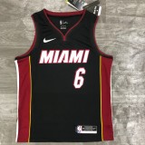 Miami Heat Black 6 James  V-neck  NBA Jerseys