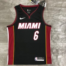 Miami Heat Black 6 James  V-neck  NBA Jerseys