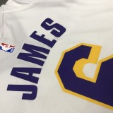 Los Angeles Lakers  White Round Neck #6 JAMES NBA Jerseys