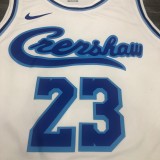 Los Angeles Lakers  Latin  Retro  Singer Collaboration Version White 6 James  Round-neck   NBA Jerseys