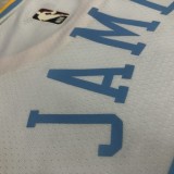 Los Angeles Lakers  White 23 James  round neck  Retro  NBA Jerseys 2023