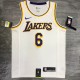 Los Angeles Lakers  White Round Neck #6 JAMES NBA Jerseys