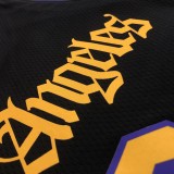 Los Angeles Lakers  Latin Black 23 James  round neck  NBA Jerseys