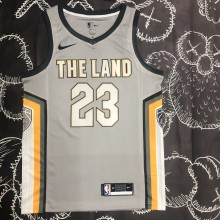 Cleveland Cavaliers Grey 23 James  round neck   NBA Jerseys 2018