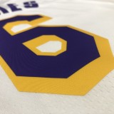 Los Angeles Lakers  White 6 James  V-neck   NBA Jerseys