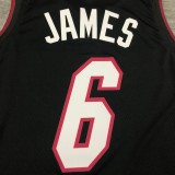 Miami Heat Black 6 James  V-neck  NBA Jerseys