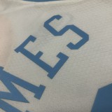 Los Angeles Lakers   White 6 James  round neck  Retro  NBA Jerseys 2023