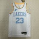 Los Angeles Lakers  White 23 James  round neck  Retro  NBA Jerseys 2023