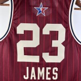 ALL- STAR RED 23 James  round neck  NBA  Jerseys 2024