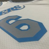 Los Angeles Lakers  White 6 James  round neck  NBA Jerseys 2021